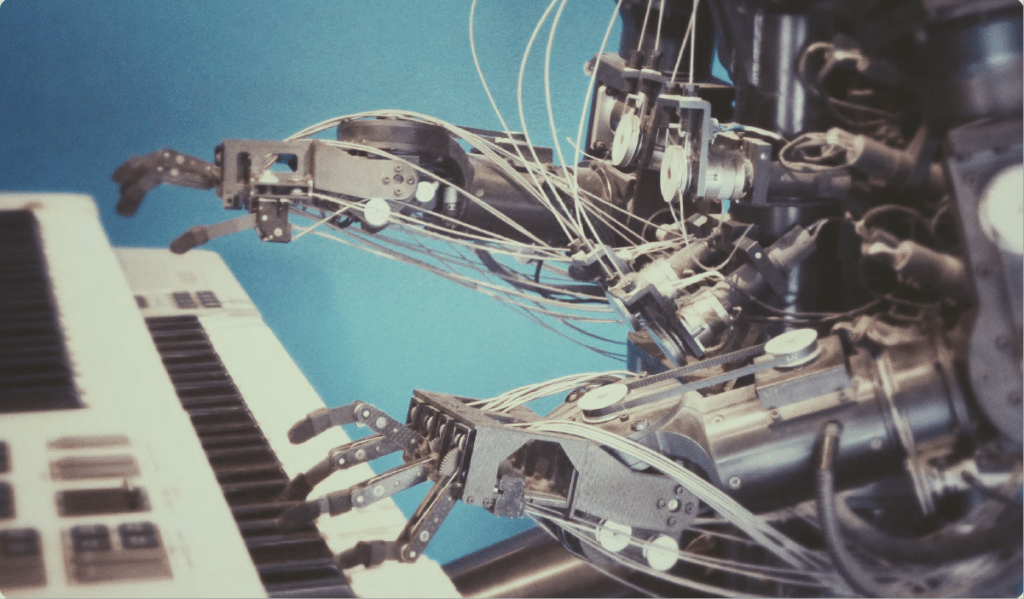 A robot playing the piano